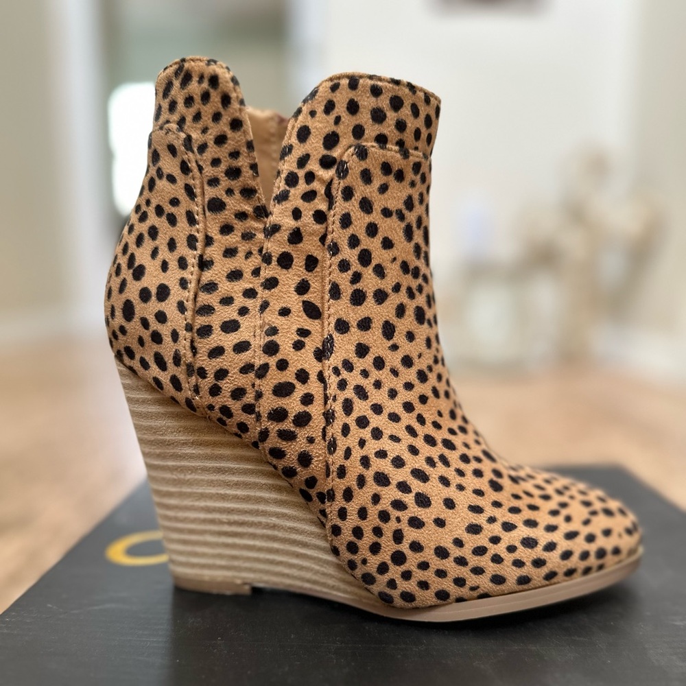 Brand New suede cheetah booties